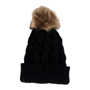 Gorro Preto 100%  Acrilico Com Pompom