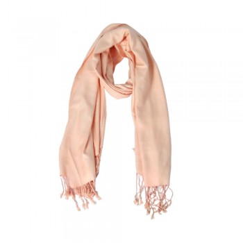 Echarpe em Viscose Lisa Baby Pink com Franja 220 g A180xL70 cm
