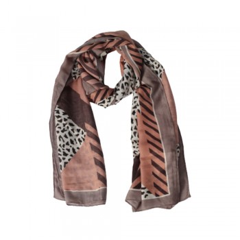 Xale 100%  Poliester Animal Print Rose 180X90 CM