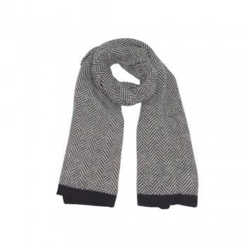 Xale 100% Acrilico Tricot Preto e Cinza  180X50CM