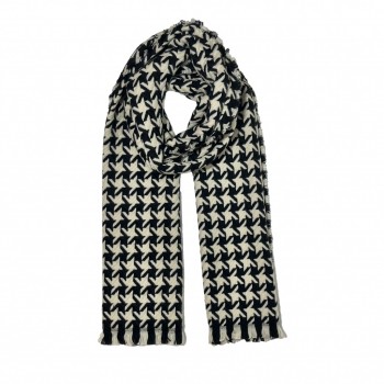 XALE 100% ACRILICO PIED POULE OFF WHITE/ PRETO 180X60 CM