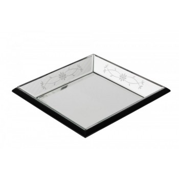 Bandeja Espelhada c/ Gravura de Flor 12x25x30CM