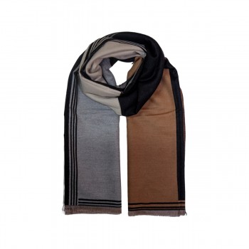 XALE 100% ACRILICO NERISSA BROWN/BLACK/ GRAY  180 X 65 CM