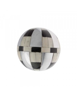 Bola Decorativa em Metal com Chifre e Resina Grande D14 cm