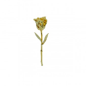 Botão de Rosa Decorativo em Metal Banhado a Ouro A17xC4 cm