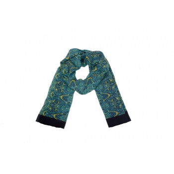 Echarpe Estampado Azul Poliéster 200x100 cm
