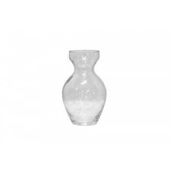 Vaso/Cachepot em Vidro Transparente Trabalhado A15XD6 cm