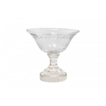 Cachepot c/ Pedestal em Vidro Trabalhado A15xD16 cm