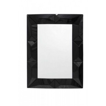 Espelho Veneziano Retangular Bordas em Relevo Preto 80X110CM