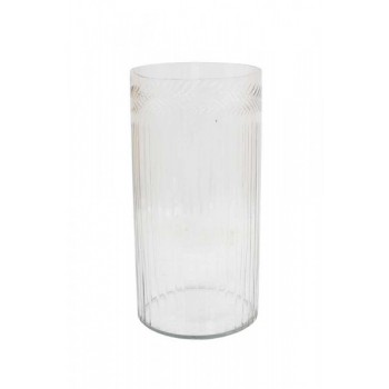 Vaso/Cachepot em Vidro Trabalhado 30X15,5 cm