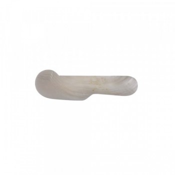 Colher Espátula em Madrepérola Branca Artesanal  C17xL4 cm