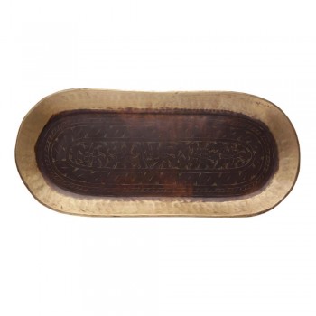 Bandeja em Metal Bronze Oval A3xL23xC50 cm