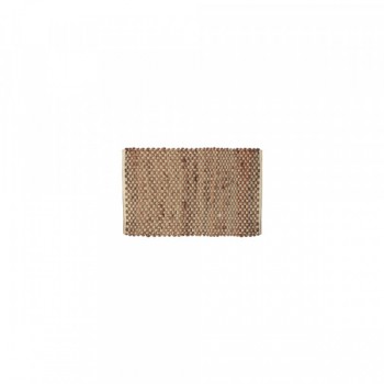 Tapete de Juta Trançado Retangular Marrom e Bege 90x60 cm