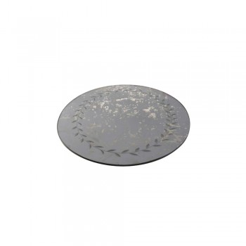 Prato Oval Vidro Espelhado Trabalhado 1X29xL18CM