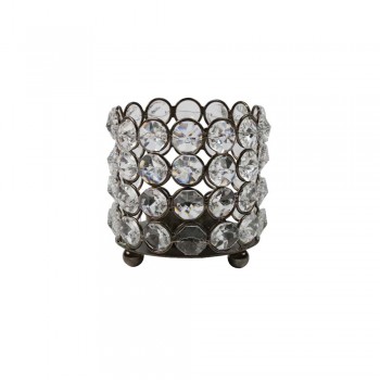 Suporte Vela Cristal Chumbo 8X8X8CM