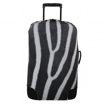 Capa de Mala em Poliéster e Elastano c/ Estampa Animal Print Zebra A75xL61 cm