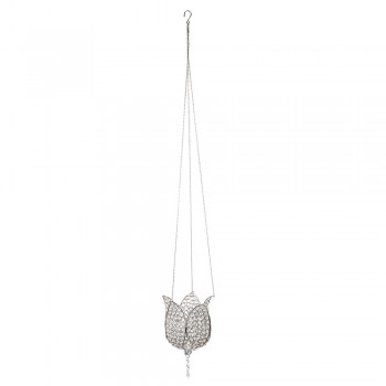 Pendente de Vidro Cristal Flor de Lótus Grande 19X19X23CM