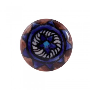 Puxador em Cerâmica Provençal Azul 2x2x6cm