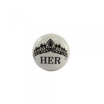 Puxador Cerâmica HER Branco 3x3x7cm