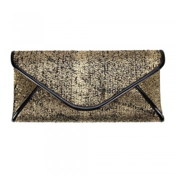 Bolsa PVC Dourada e Preta A13xC28xL5 cm