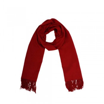 Echarpe Lisa Vermelho c/ Franja em Poliéster/Viscose 180x68