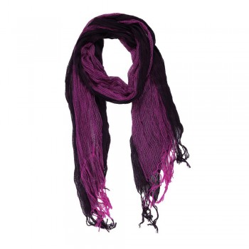 Echarpe em Poliéster Duo Roxo e Lilás com Franja A180xL70 cm