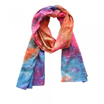 Echarpe Tie Dye Estampada c/ Variação de Cor Viscose 160x55 cm