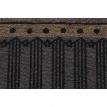 Cachecol Estampa Geométrica Cinza e Marrom c/ Franjas Acrílico 180x65 cm