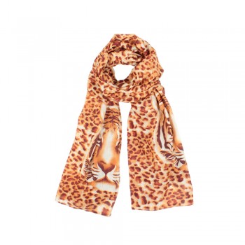 Echarpe em Poliéster Estampa Animal Print Tigre A178xL88 cm