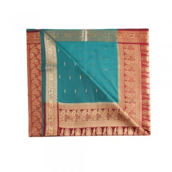 Saree em Poliéster Azul e Vermelho A600xL115 cm