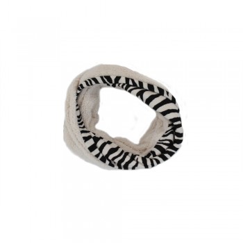 Gola Animal Print Zebra Branca e Preta Dupla Face Poliéster 78x27 cm