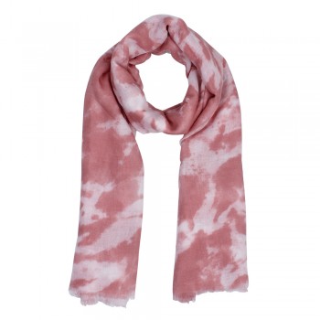 Echarpe Rajada Tie Dye Rosa Poliéster 180x90cm
