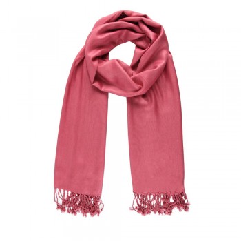 Echarpe Lisa Rosa Antigo 220g c/ Franja Viscose 180x70 cm