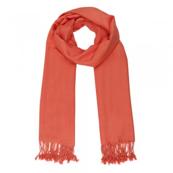 Echarpe Lisa Coral 220g c/ Franja Viscose 180x70 cm