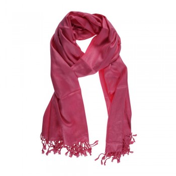 Echarpe Lisa Rosa Chiclete 220g c/ franja Viscose 180x70 cm