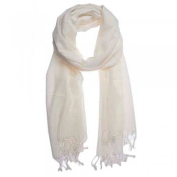 Echarpe Lisa Bege Viscose c/ Franja 180x70 cm