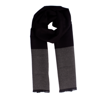 Xale 100% Poliester Preto/Cinza Sem Franja 180X30CM