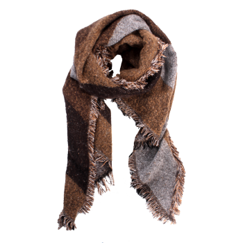 Xale 100%  Aacrilico Dupla Face Chocolate/Prata 190X90 CM
