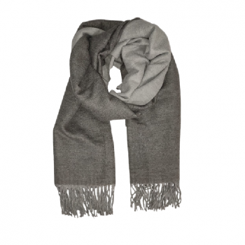 Xale 100% Acrilico Dupla Face Cinza/Chumbo 170X80CM