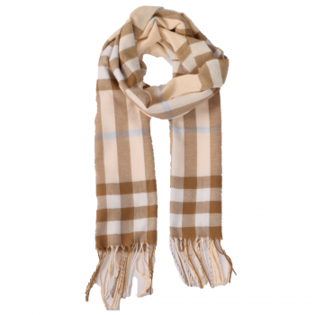 Xale 100% Poliester Xadrez Rose 180X35CM #
