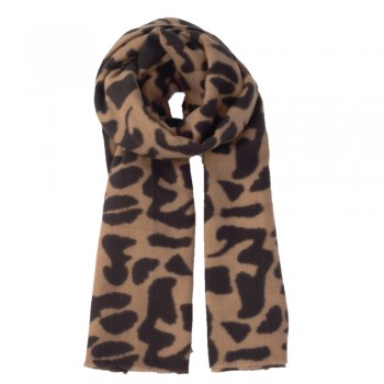 Xale 100% Acrilico Animal Print Brown/Preto