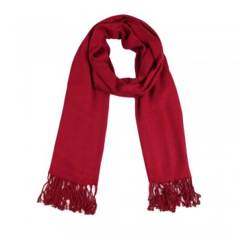 Echarpe em Viscose Lisa Vermelho com Franja 220g 180x70cm