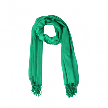 Echarpe Lenço Cachecol Viscose Lisa Verde Bandeira c/ Franja