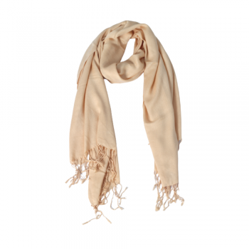 Echarpe Lisa Bege 150g c/ Franja Viscose 180x70 cm