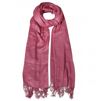 Echarpe Lisa Rosa Antigo 150g c/ Franja Viscose 180x70 cm