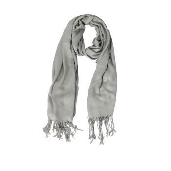 Echarpe Lisa Prata 150g c/ Franja Viscose 180x70 cm