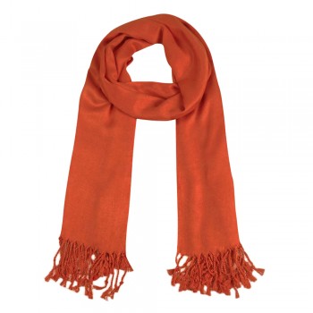 Echarpe Lisa Ferrugem 220g com Franja Viscose 180x70 cm