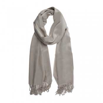 Echarpe Lisa Prata 220g c/ Franja 100% Viscose 180x70 cm