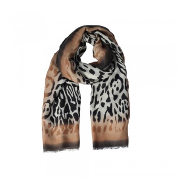 Xale 100% Poliester Animal Print Terroso 180X90CM