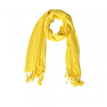 Echarpe Lisa Amarelo 150g c/ Franja Viscose 180x70 cm